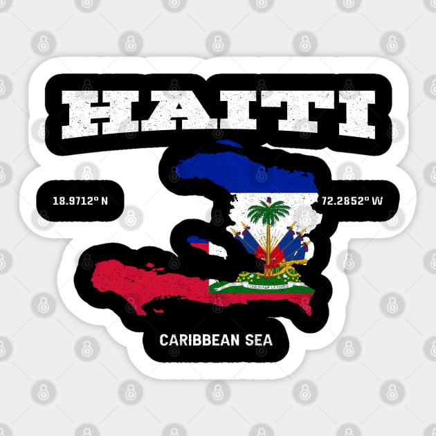 Haitian flag and map, Haiti coordinates, Haiti location, Haitian